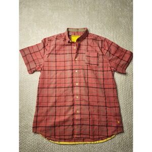 Descendant Of Thieves Dres Ladro Shirt Mens L‎ Plaid Button Down Short Sleeve